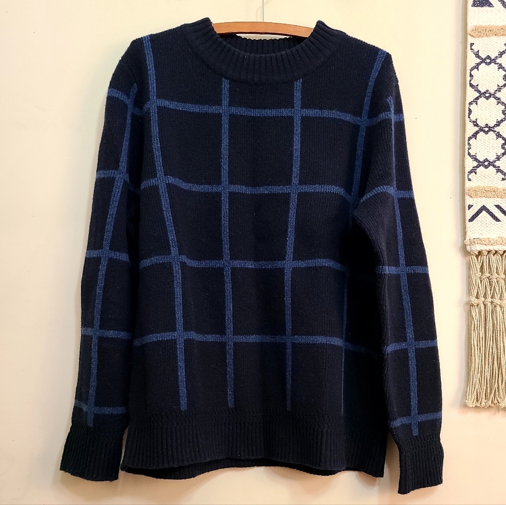 Pendleton Lambswool Windowpane Checkered Sweater … - image 2